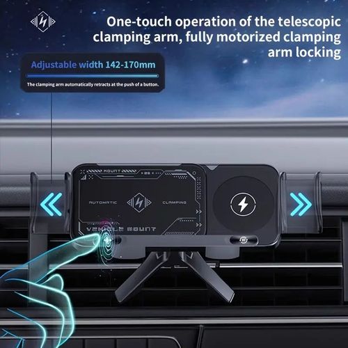 15W Wireless Car Mount, 90° Rotatable Phone Holder for Foldable Screens
