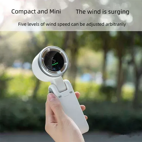 Mini Handheld Turbofan: Strong Wind, 5 Speeds & Portable – Beat Summer Heat Anywhere!