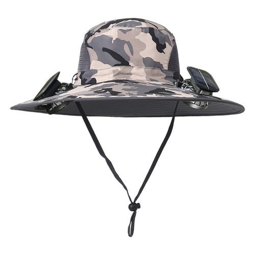 Hiking Travel Fan Solar Charging Strong Wind Sunscreen Bucket Hat