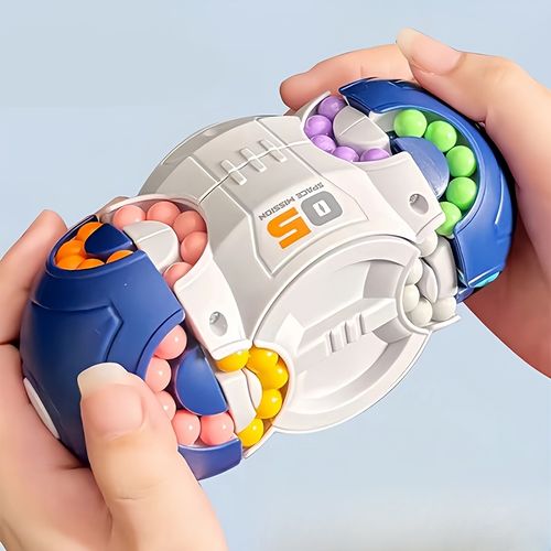 2PCS  Challenging Cylindrical Cube Puzzle Toy with Vibrant Beads - Magic Bean Gyro Spinning Slider Game, Durable ABS Resin, Ideal for Adults & Teens - Perfect Gift for Halloween, Christmas, Thanksgiving, Fun Toys