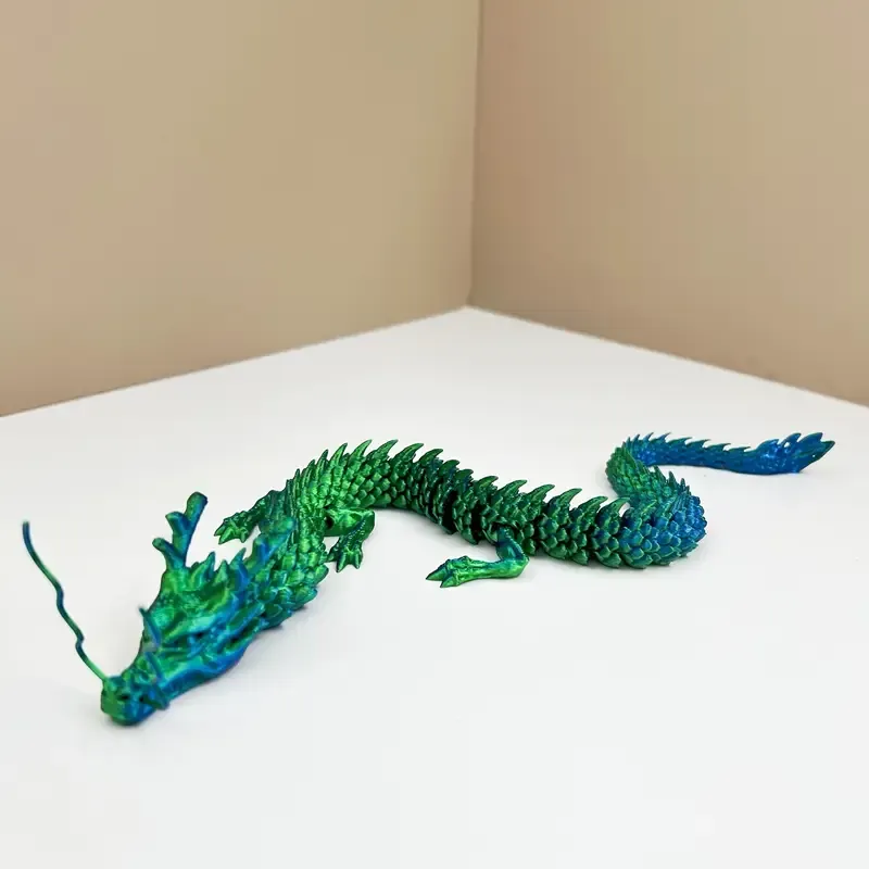 3D Printed 23.63-inch Large Dragon Creative Model Multicolor Gradient Cool Chinese Dragon Halloween Christmas Gift Ancient Mysterious Creature Dragon Novelty Ornament, Best for Christmas