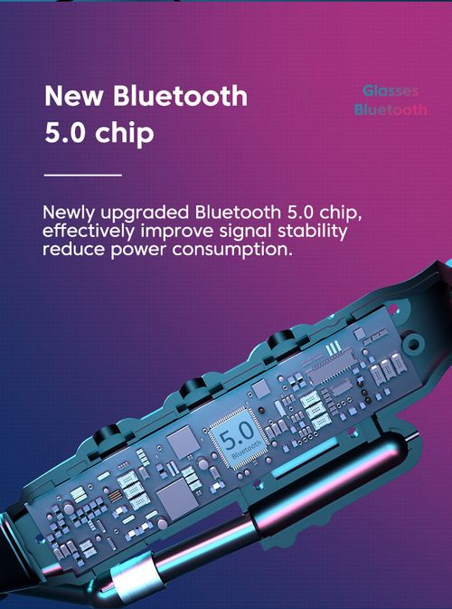 Bluetooth 5.0 Smart Audio Glasses Outdoor Sports Cycling Surround Stereo Headphones Listen to Music, Take Calls, Polarized Sunglasses