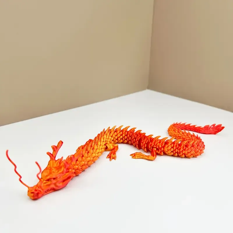 3D Printed 23.63-inch Large Dragon Creative Model Multicolor Gradient Cool Chinese Dragon Halloween Christmas Gift Ancient Mysterious Creature Dragon Novelty Ornament, Best for Christmas
