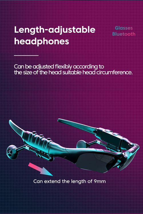 Bluetooth 5.0 Smart Audio Glasses Outdoor Sports Cycling Surround Stereo Headphones Listen to Music, Take Calls, Polarized Sunglasses