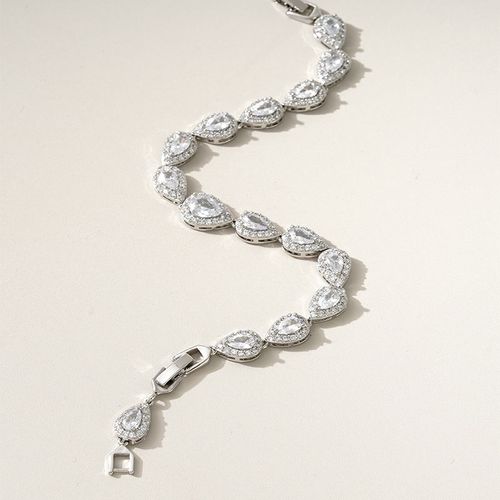 Bangle Jewelry Cubic Zirconia Tear Drop CZ Stone Women Luxury Tennis Bracelet for Bridal Wedding Costume Accessories