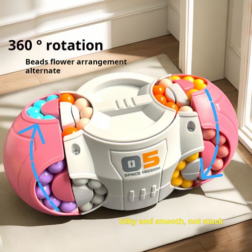 2PCS  Challenging Cylindrical Cube Puzzle Toy with Vibrant Beads - Magic Bean Gyro Spinning Slider Game, Durable ABS Resin, Ideal for Adults & Teens - Perfect Gift for Halloween, Christmas, Thanksgiving, Fun Toys