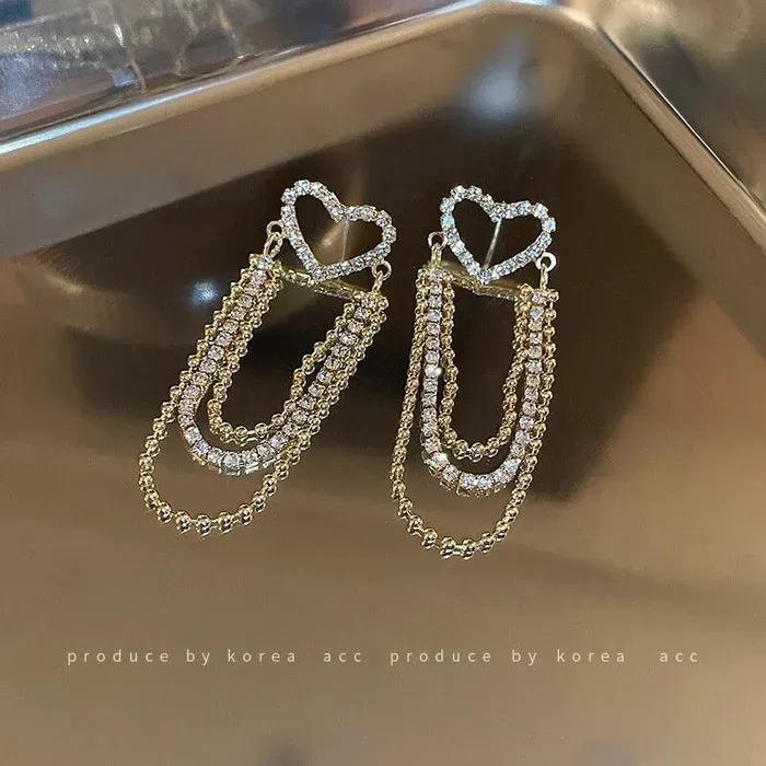 Heart Tassel Earrings 4
