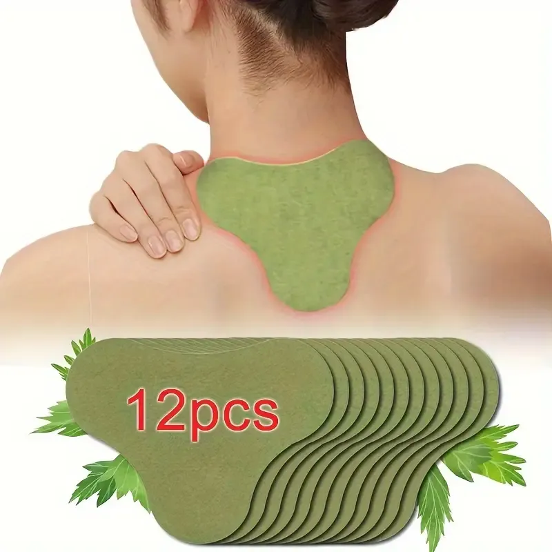 12pcs Neck Plaster, Self-heating Wormwood Cervical Patch, Relax Muscles Joint Stickers