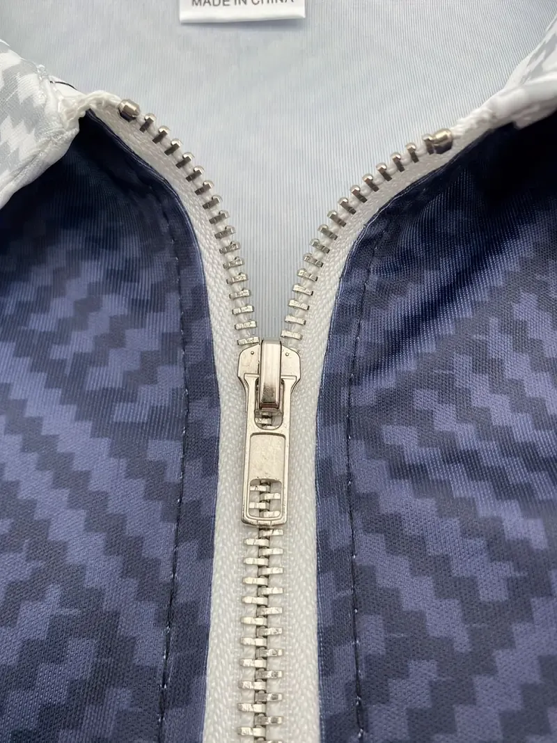 Men's V-Neck Herringbone Golf Shirt