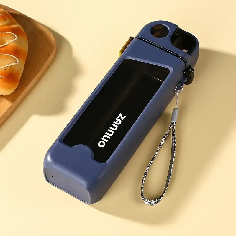 Leakproof Square Water Bottle with Straw - Portable Plastic Cup for Outdoor Activities & Travel