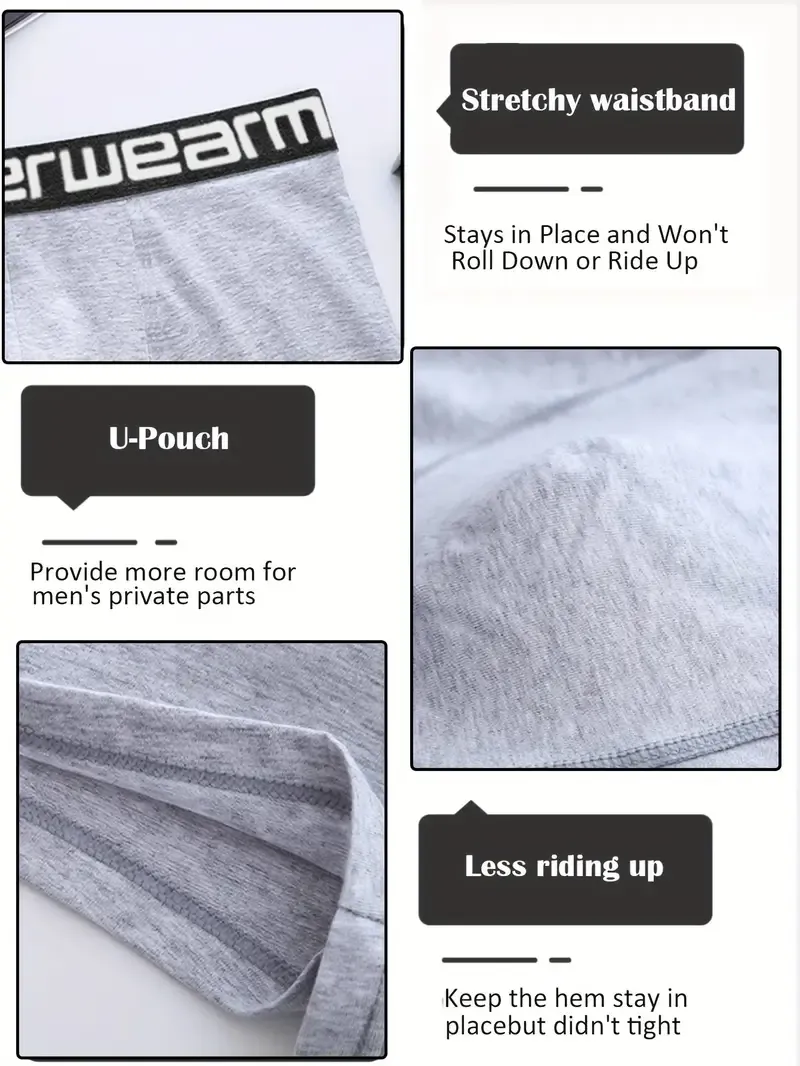 8pcs Men's Cotton Boxer Briefs - Breathable, Stretchy & Comfortable with Classic Animal Print Design