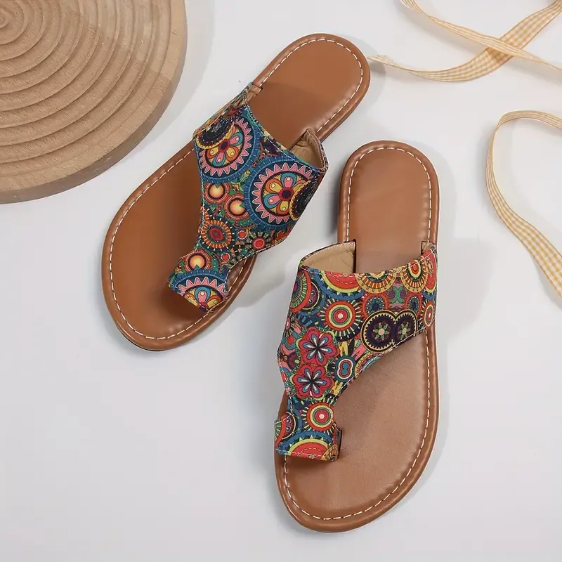 Womens Floral Slide Sandals