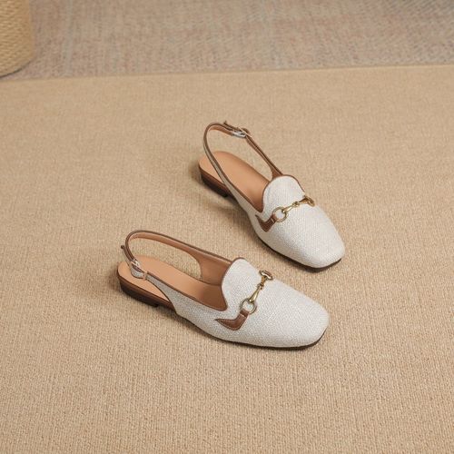 One-line buckle-strap toe rubber breathable and fashionable women's shoes