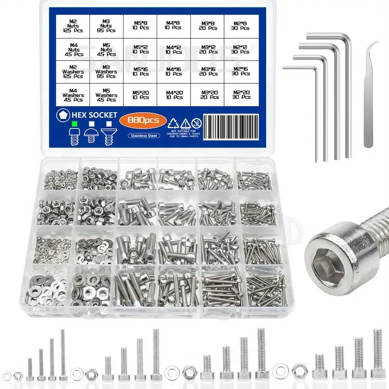 880-Piece Nuts and Bolts Assortment