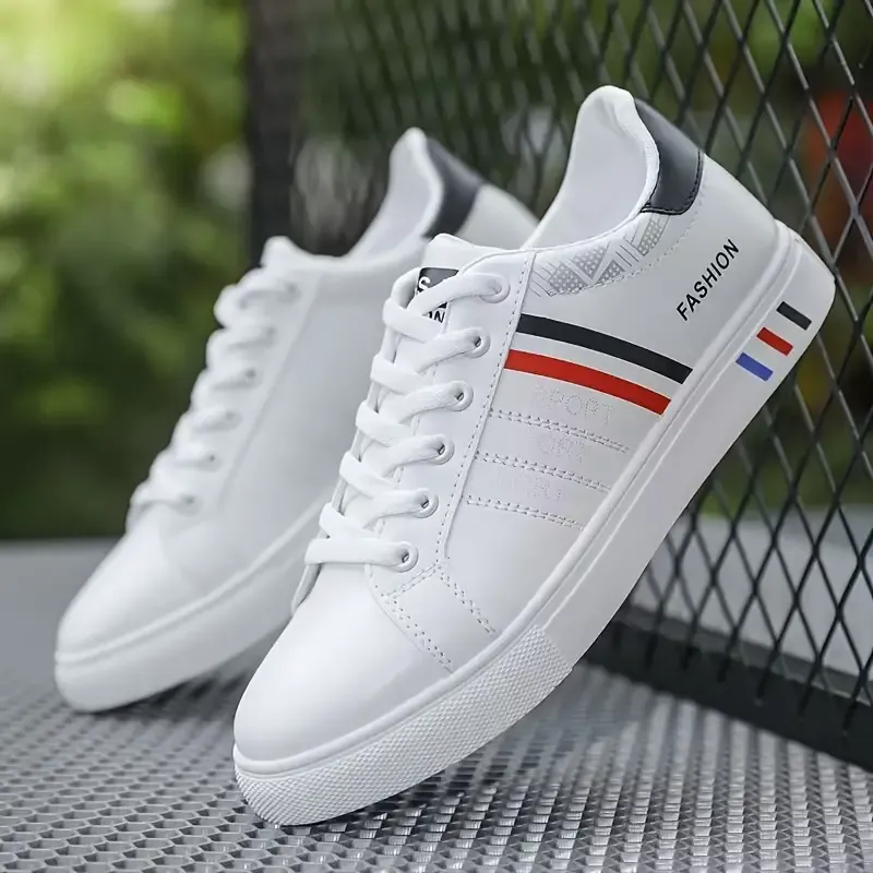 Men's Trendy Breathable White Shoes Outdoor Comfortable Walking Sneakers, Casual Shoes For Men, Men's Shoes, Spring And Autumn