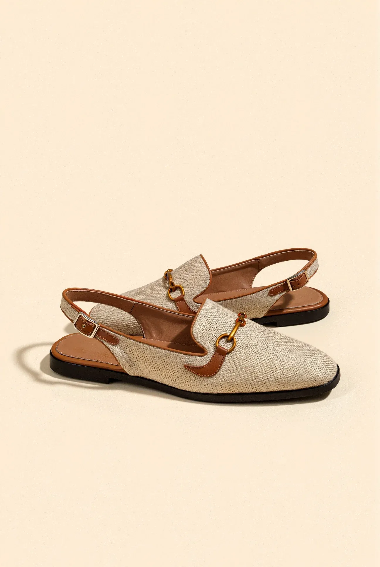 Fashion metal buckle closed toe sandals for women