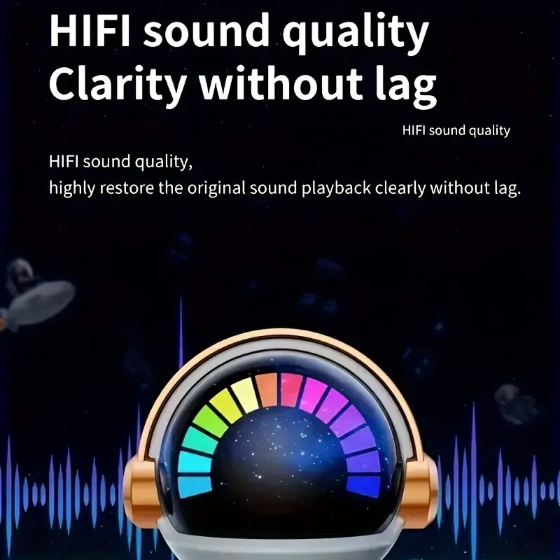 Astronaut LED Wireless Speaker - Portable Wireless Sound with Deep Bass, High Volume Stereo, USB Charging - Perfect for Outdoor, Bathroom, Bedroom, Living Room, Office - Unique Gift for Holidays & Special Occasions