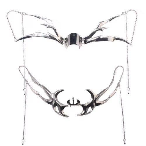 Unisex Hip Hop Women Mechanical Alien Fluid Face Earring Ornament Men Gothic Metal Mask
