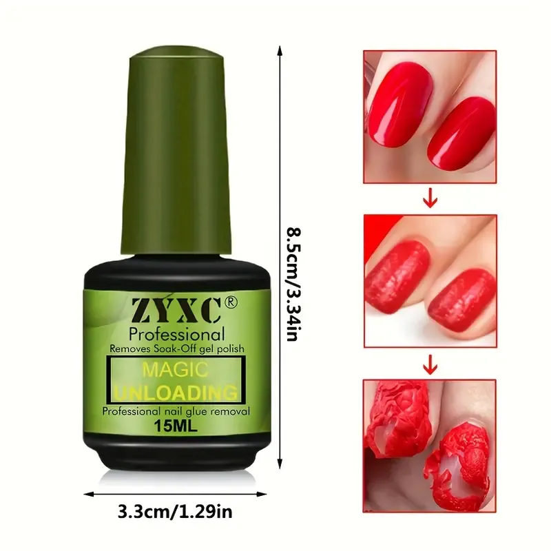 5pcs 15ml Magic Soak-Off Quick Nail Glue Remover, Nail Polish Remover For Gel Nails Polish