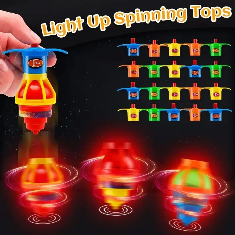 LED Flickering UFO Spinning Gyro Toy