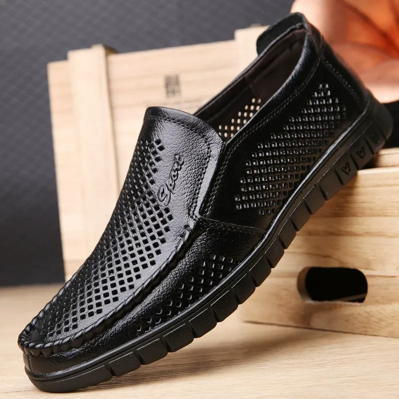 Men's hollow breathable soft sole shoes