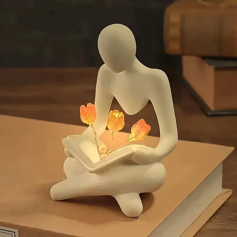 1pc Artistic Advanced Abstract Figure Tulip Small Night Lamp, Creative Decoration, Bedroom Decorations, Birthday Gift