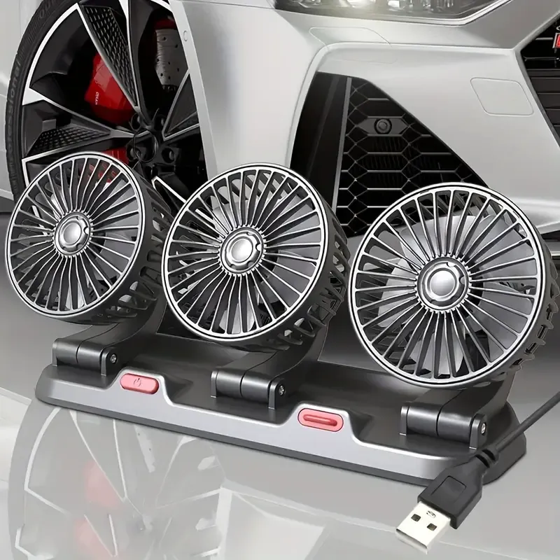 🔥🔥Hot Sale Promotion -5V Car Fan Three-Head USB Car Fan 3-Speed Adjustable For Car Cooler Fan Auto Accessories Fan-F4310