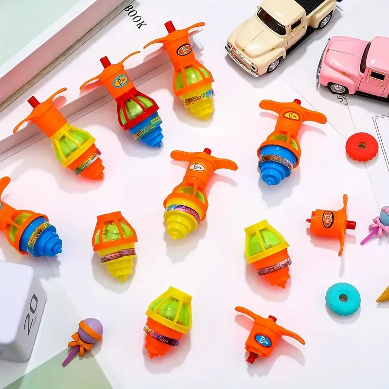 LED Flickering UFO Spinning Gyro Toy