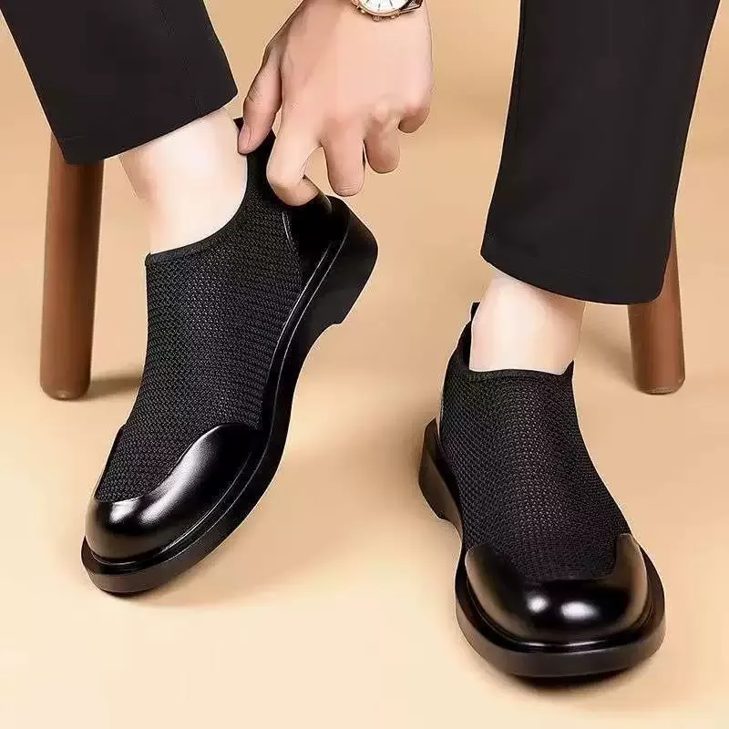 2025 Summer New Style Sandals - Men's Tennis Shoes for Casual British Style, Versatile, Business Use, Breathable Mesh Upper Shoes