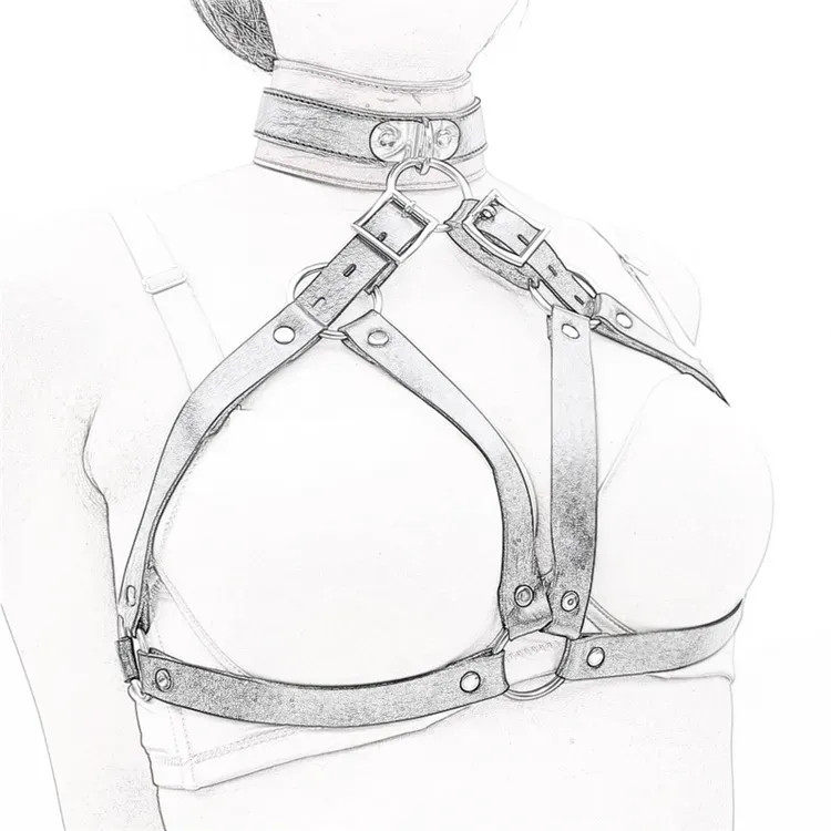 New Arrival Neck Collar Open Bra Nipple Bound Neck Ring Restraint Bondage Set PU Leather Adult Sex Toys Sexy Sex Products