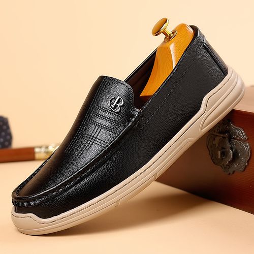 Summer new casual leather shoes for men with soft soles and loafers