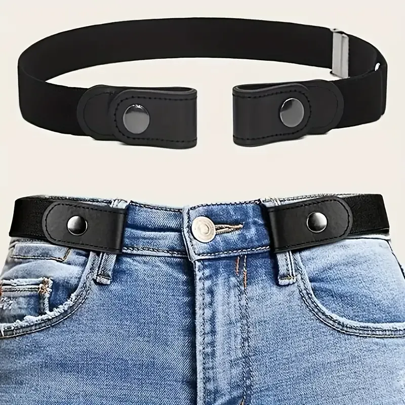 3pcs Monochrome Invisible Belt Seamless Lazy Elastic Waist Belt Versatile Jeans Belts For Women & Men