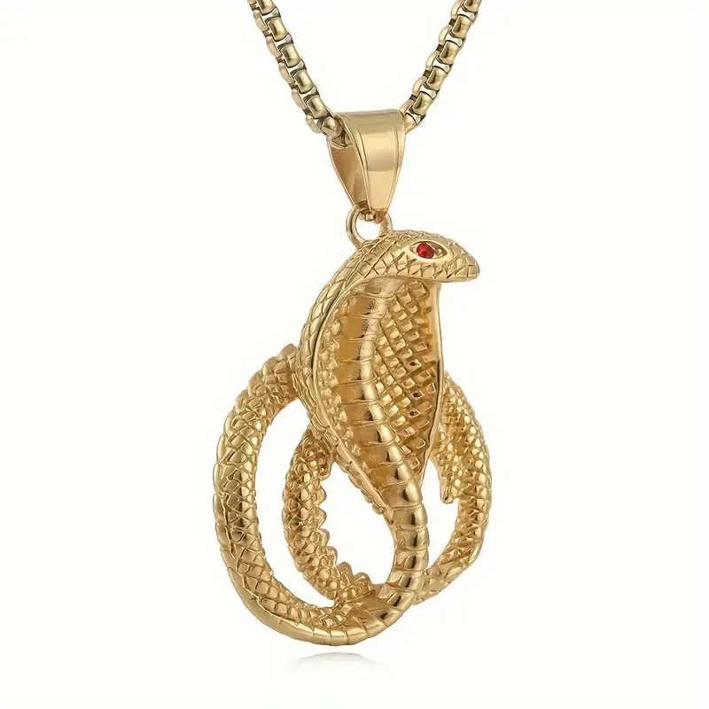 Gold-Tone Cobra Pendant Necklace