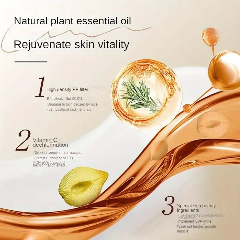 1pc Vitamin E Fragrance Shower Filter - Chlorine Removal, Pre-Filter for Faucet & Shower Head, Bathroom Accessory