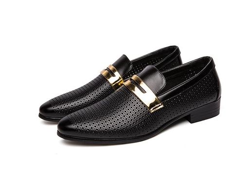 New low-top British perforated breathable business casual leather shoes