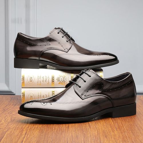 Men's brogues, brushed metal uppers