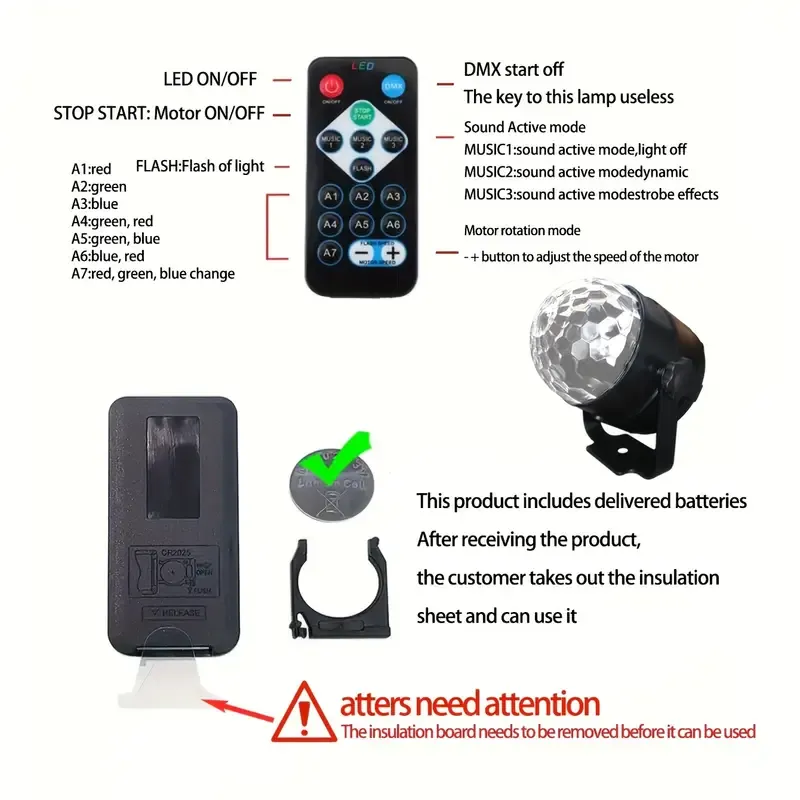 crystal remote control magic ball light