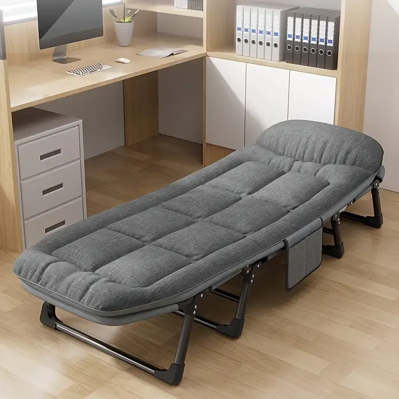 Adult-Size Portable Folding Bed with Stainless Steel Frame - Ideal for Outdoor Leisure, Camping & Hiking