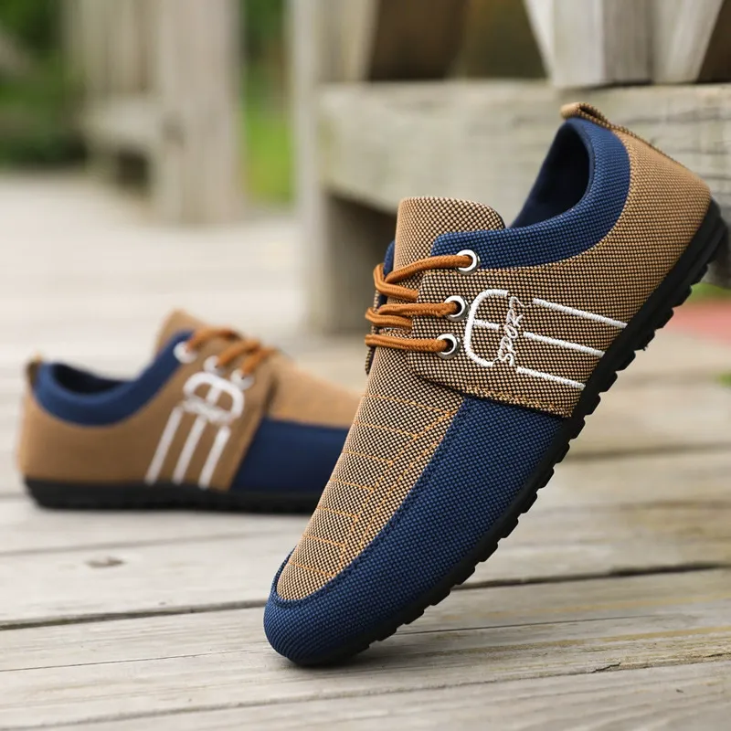 New summer shoes: Men's bean shoes, men's breathable canvas shoes