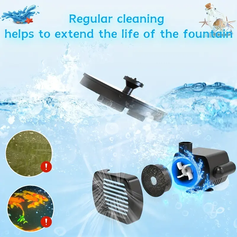 LED Solar Bath Fountains