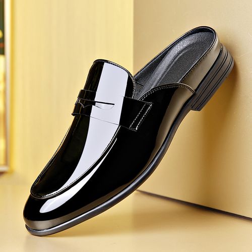 Business casual leather pointed-toe dress shoes for formal men's wear