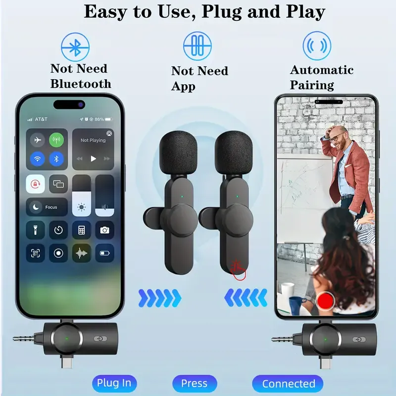 One To Two Wireless Tie Clip Microphone
