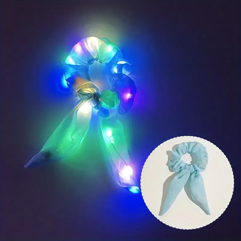 LED Scarves Scrunchies Luminous Hair Tie