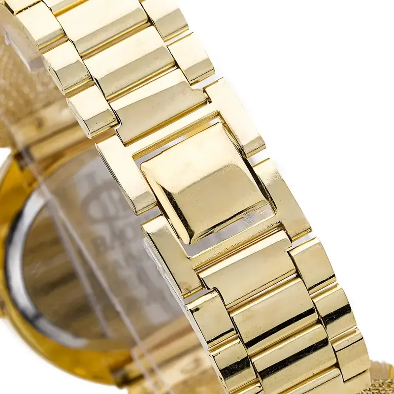 Women's Quartz Bracelet Watch Rhinestone Accented TR Mesh Band Minimalist Watch For Women Valentines Gift