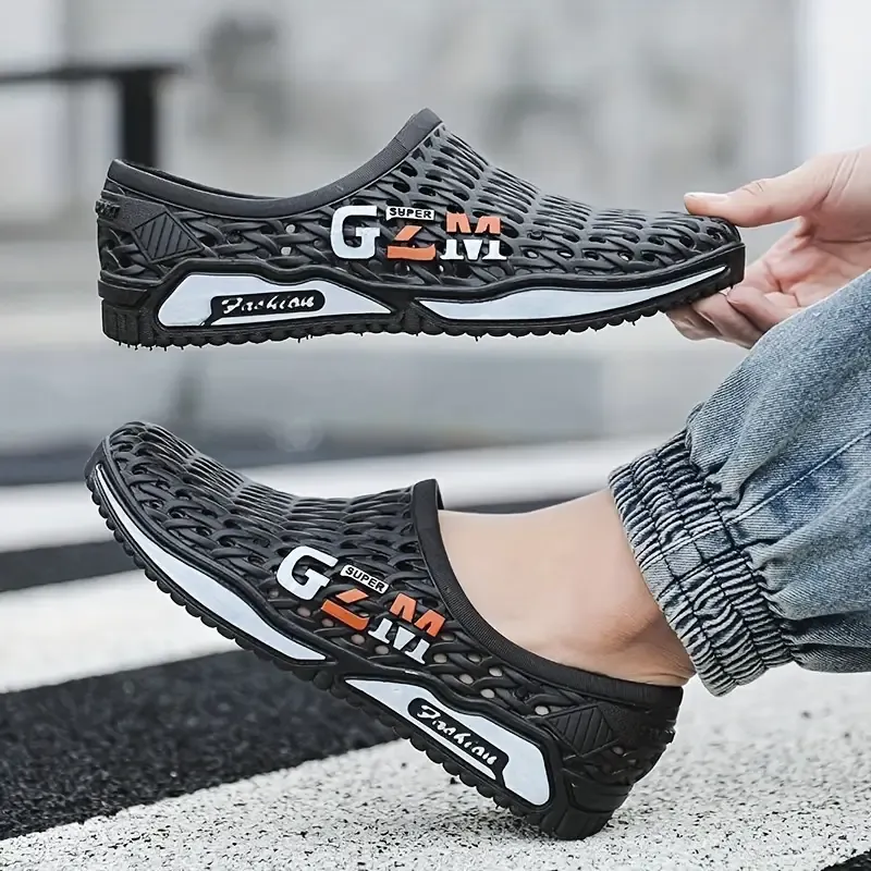 Men's Lightweight Soft Sole Slip On Beach Water Shoes, Comfy Non Slip Casual Durable Clogs For Men's Outdoor Activities, Summer