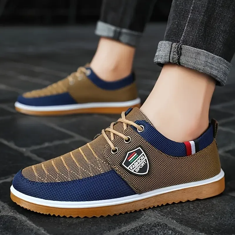 Men's Canvas Low Top Sneaker Lace-up Classic Casual Walking Shoes