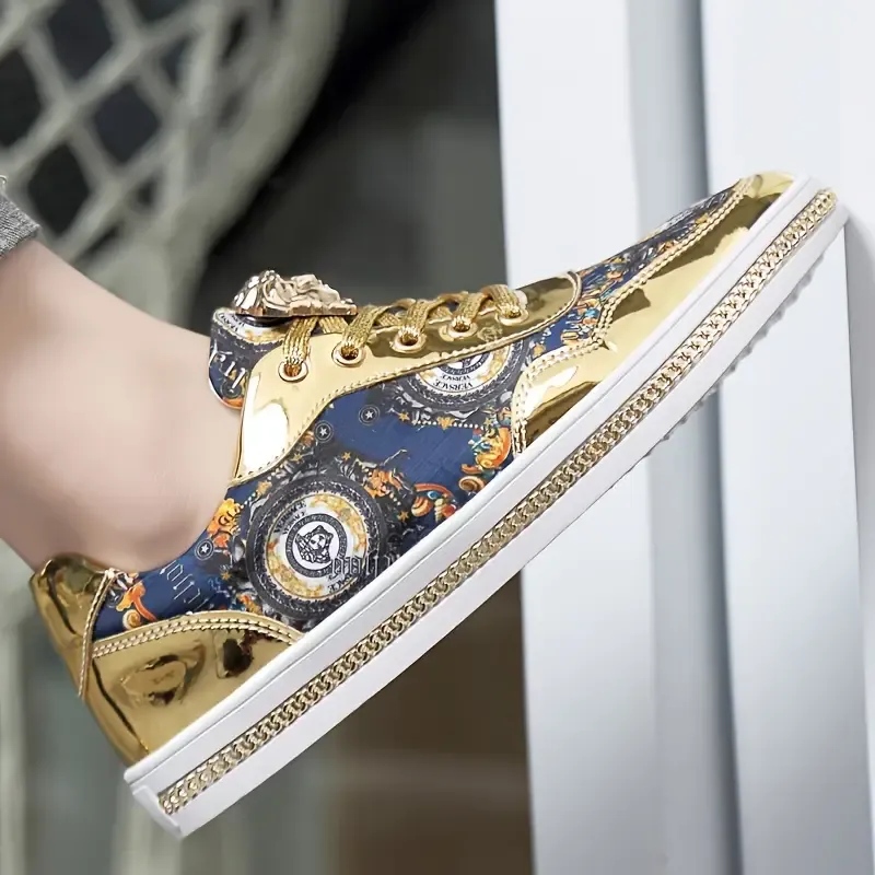Men's Trendy Cartoon & Letter Print Sneakers