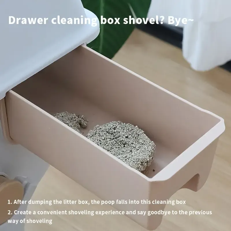 Stylish Automatic Self-Cleaning Cat Litter Box: ABS Material, Large Space, Tipping Design, Easy to Clean, Battery-Free