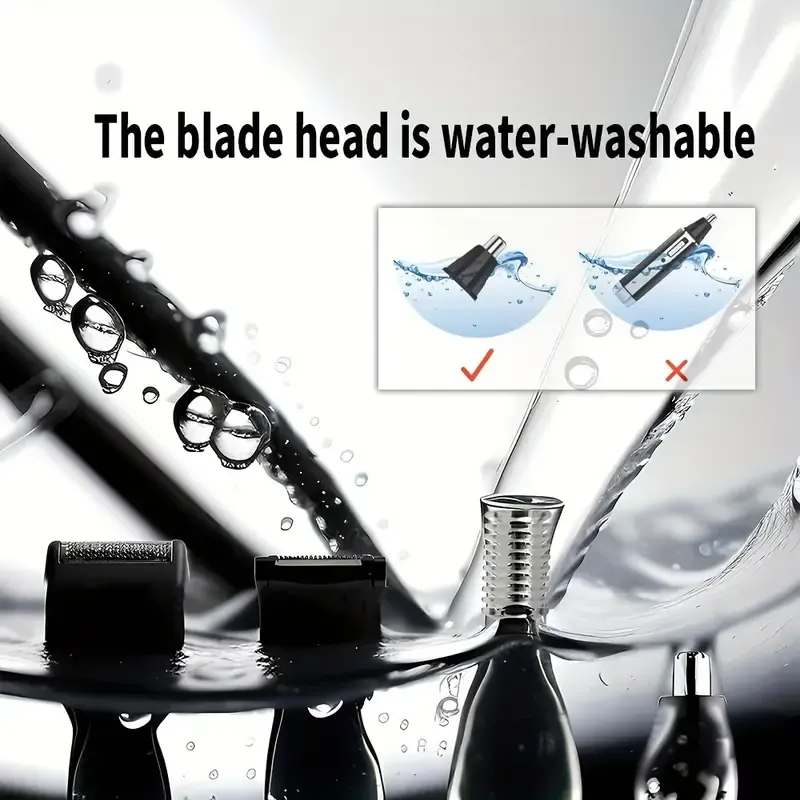 4-in-1 Professional Rechargeable Nose And Ear Hair Trimmer Men's Personal Care Tool
