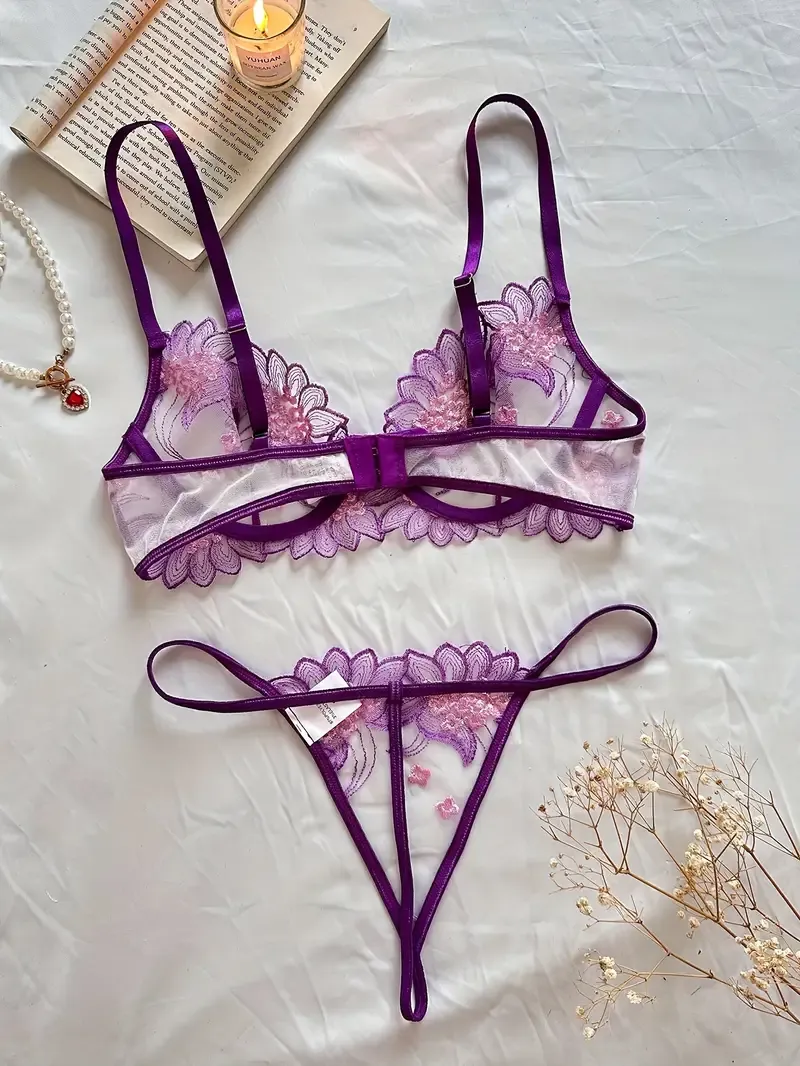 Romantic Floral Lace Lingerie Set